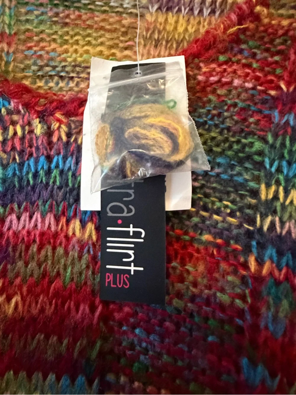 NWT-Size 2X Multicolor Acrylic Sweater Dress with front pockets - Picture 2 of 5